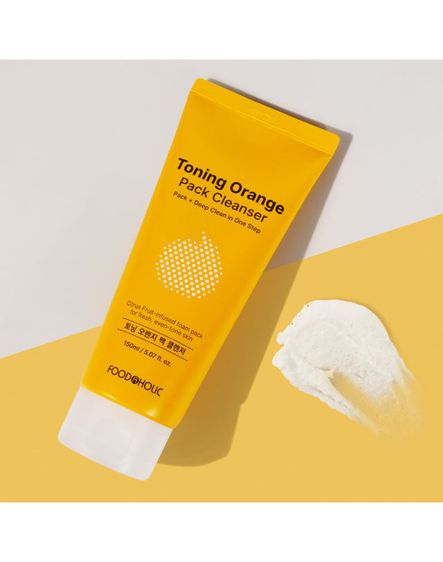 푸드어홀릭 푸드어홀릭 토닝 오렌지 팩 클렌저 150ml /클렌징폼 워시오프팩 착용컷