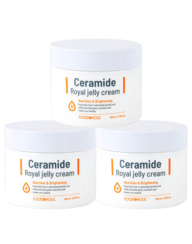 (3개)푸드어홀릭 세라마이드 로얄젤리 크림 100ml/수분크림 장벽강화 주름개선 영양케어
