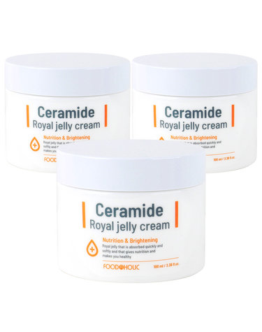 (3개)푸드어홀릭 세라마이드 로얄젤리 크림 100ml/수분크림 장벽강화 주름개선 영양케어