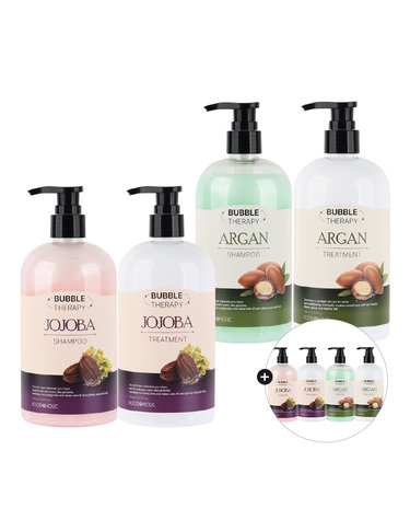 (1+1)푸드어홀릭 버블 테라피 샴푸.트리트먼트 500+500ml 택1 /아르간 호호바