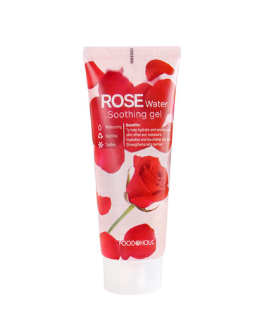 푸드어홀릭 로즈 워터 수딩젤 100ml /튜브 휴대용 순한 수분충전 수딩겔