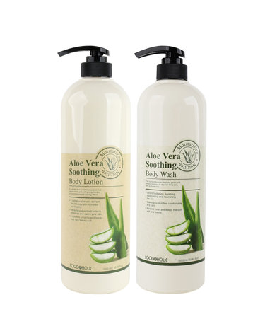 푸드어홀릭 알로에베라 수딩 바디워시+바디로션 1000ml