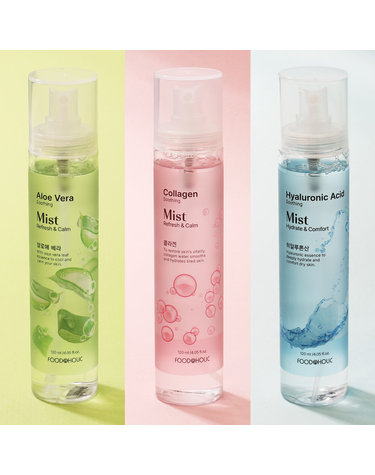 푸드어홀릭 진정 보습 수딩미스트 120ml 3종 택1/콜라겐.알로에베라.히알루론산