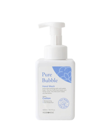 푸드어홀릭 퓨어 버블 핸드워시 코튼향 500ml/몽글몽글 깨끗해