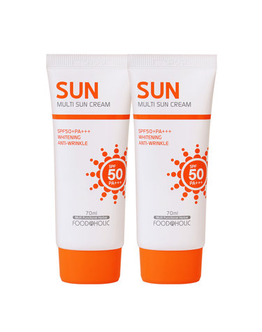 (1+1)푸드어홀릭 멀티 선크림 70ml SPF50 PA+++ /백탁없는 혼합자차 썬크림 선블록 자외선차단제