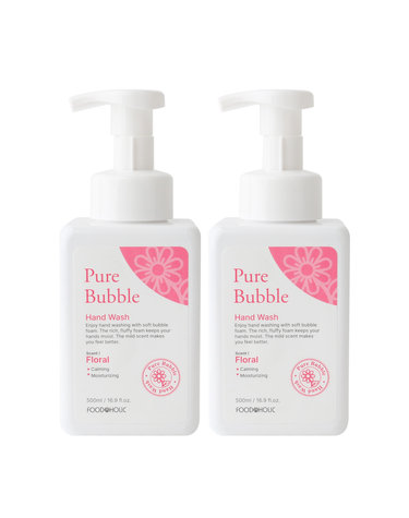 (2개)푸드어홀릭 퓨어 버블 핸드워시 플로럴향 500ml/몽글몽글 깨끗해