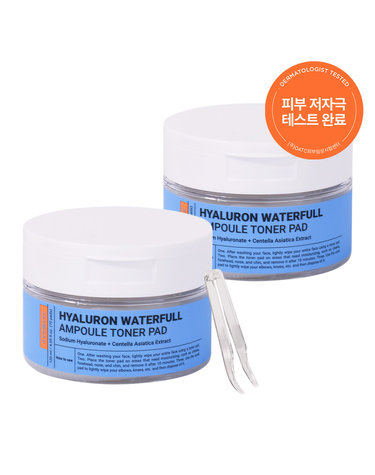 (1+1)푸드어홀릭 히알루론 워터풀 앰플 토너패드 70매(120ml) /저자극 보습 주름개선