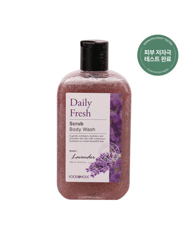 푸드어홀릭 데일리 프레시 스크럽 바디워시 라벤더 300ml /촉촉한 저자극 각질케어