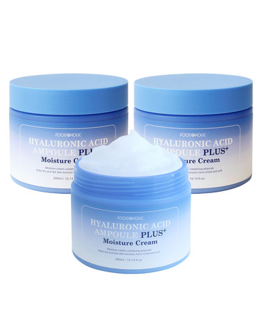 (3개/무배)푸드어홀릭 히알루론산 앰플 플러스 모이스처 크림 300ml/수분크림 대용량 빠른보습