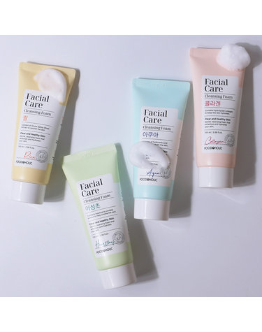 푸드어홀릭 페이셜 케어 클렌징폼 100ml 택1 /약알칼리성 폼클렌저 어성초 아쿠아 쌀 콜라겐