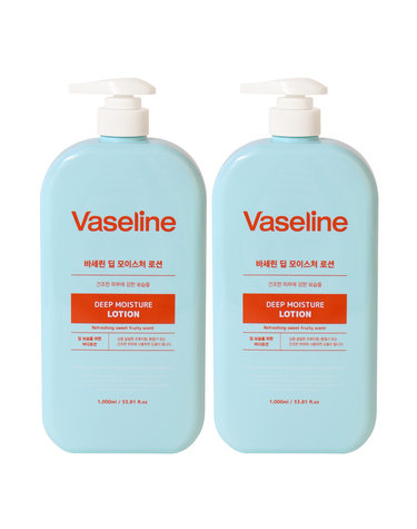 (2개)바세린 딥 모이스처 바디로션 1000ml /대용량 건조한피부용 고보습