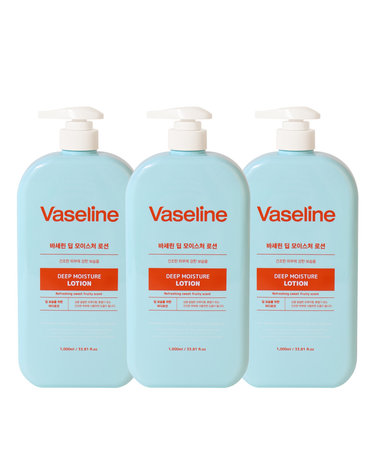 (3개)바세린 딥 모이스처 바디로션 1000ml /대용량 건조한피부용 고보습