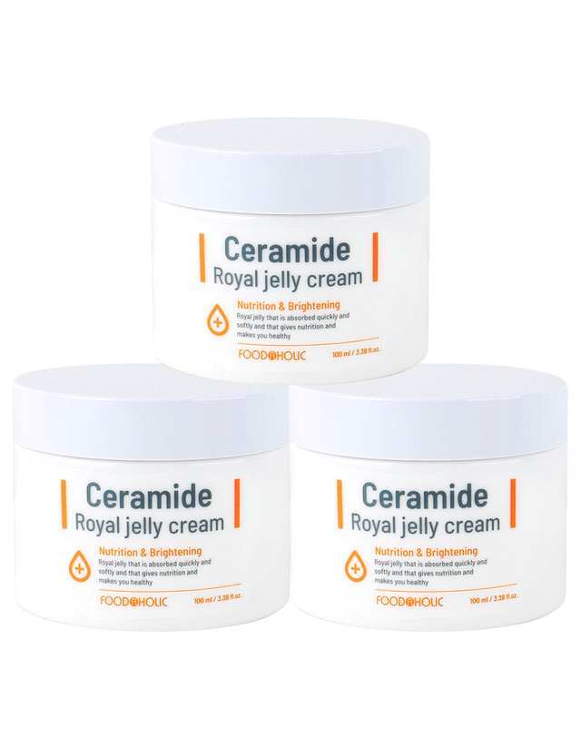 푸드어홀릭 (3개)푸드어홀릭 세라마이드 로얄젤리 크림 100ml/수분크림 장벽강화 주름개선 영양케어 착용컷