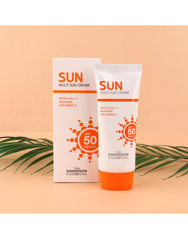 푸드어홀릭 (3개)푸드어홀릭 멀티 선크림 70ml SPF50 PA+++ /백탁없는 혼합자차 썬크림 선블록 자외선차단제 착용컷