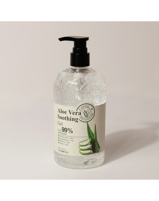 푸드어홀릭 (1+1)푸드어홀릭 알로에베라 수딩젤 500ml /펌프형 병풀추출물함유 진정 수딩겔 수분크림 착용컷
