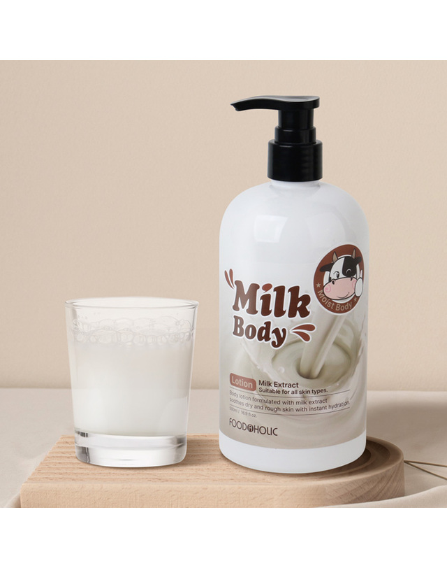 푸드어홀릭 (1+1)푸드어홀릭 밀크 우유 바디로션 500ml 착용컷