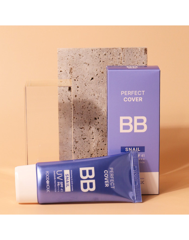 푸드어홀릭 푸드어홀릭 퍼펙트 커버 스네일 비비크림 50ml SPF41 /자외선차단 톤업 결광 BB 착용컷