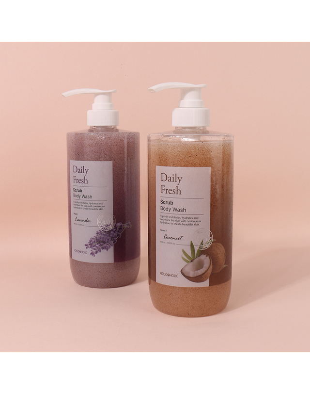 푸드어홀릭 푸드어홀릭 데일리 프레시 저자극 스크럽 바디워시 800ml 택1 /촉촉한 바디클렌저 각질제거 착용컷