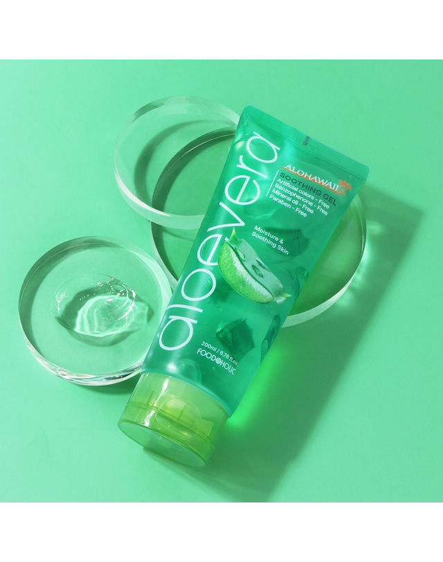 푸드어홀릭 (10개)푸드어홀릭 알로하와이 알로에베라 수딩젤 200ml /대용량.수분크림.진정.보습 착용컷