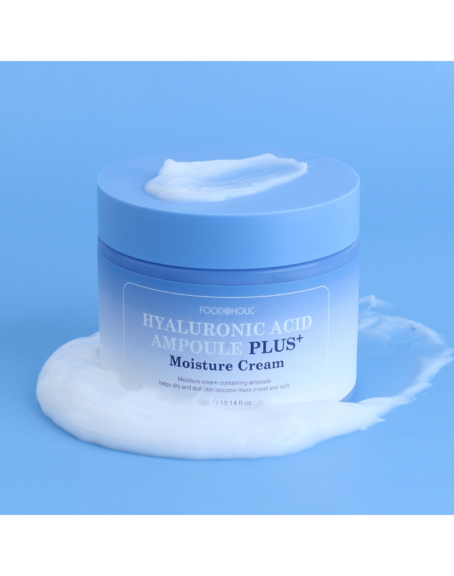 푸드어홀릭 (3개)푸드어홀릭 히알루론산 앰플 플러스 모이스처 크림 300ml/수분크림 착용컷