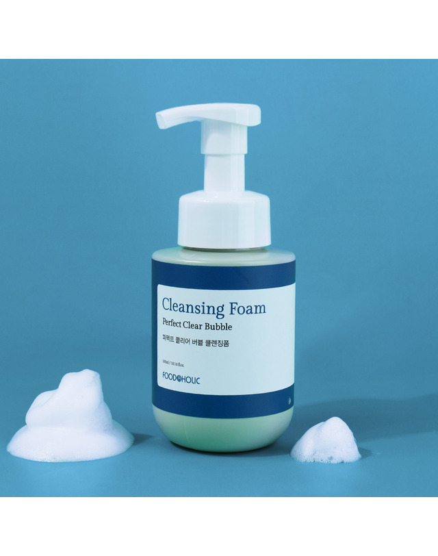 푸드어홀릭 (2개)푸드어홀릭 퍼펙트 클리어 위치하젤 버블 클렌징폼 300ml /저자극 폼클렌징 미세거품 착용컷