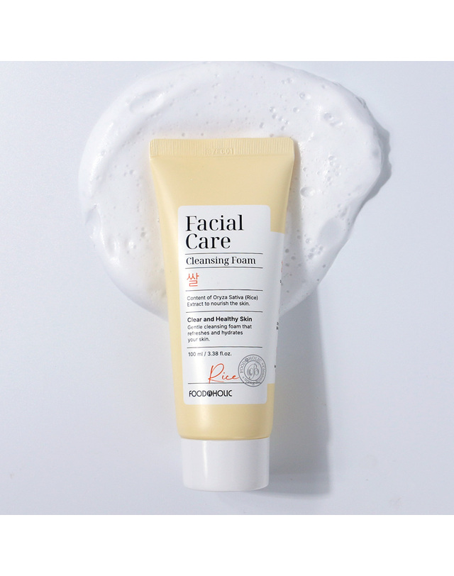 푸드어홀릭 (5개)푸드어홀릭 페이셜 케어 클렌징폼 쌀 100ml /약알칼리성 맑은피부 라이스 클렌저 착용컷