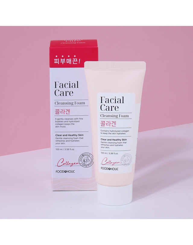 푸드어홀릭 (3개)푸드어홀릭 페이셜 케어 클렌징폼 콜라겐 100ml /약알칼리성 모공탄력 클렌저 착용컷
