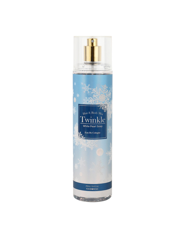 푸드어홀릭 NEW 트윙클 화이트 펄 솝(비누향) 바디미스트 250ml /퍼퓸스프레이 살냄새 은은한향 착용컷