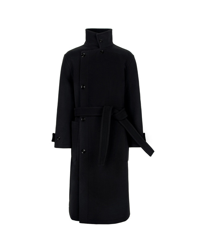 르메르 르메르 블랙 워프 랩 울 코트 CO1037 LF1116 999(2XS/XS/S) 착용컷