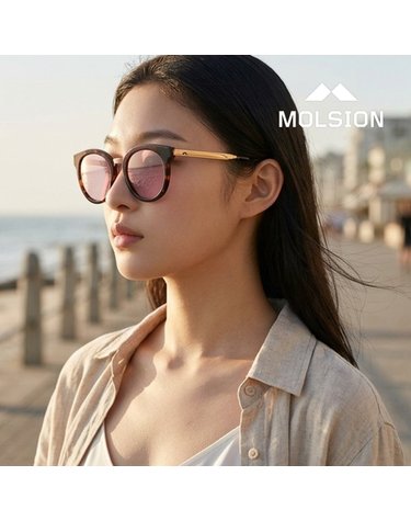 몰숀 MSS6020 D20 공식수입 라운드 콤비 뿔테 미러 편광 아시안핏 패션 선글라스