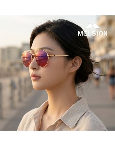 몰숀 MSS8007 B90 공식수입 라운드 보잉 오버핏 미러 아시안핏 패션 선글라스