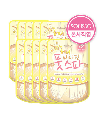 소프리스 허니 파라핀 풋 스파 마스크 10매 / 꿀보습 / 수족냉증 / 발관리