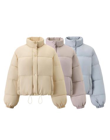 노카라 벌룬 소매 크롭 스트링 패딩 점퍼 (BX4JP030L0)