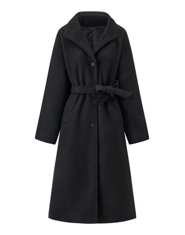 하이넥 베이직 벨티드 울 블렌드 롱 코트 (TX4CT007L0)