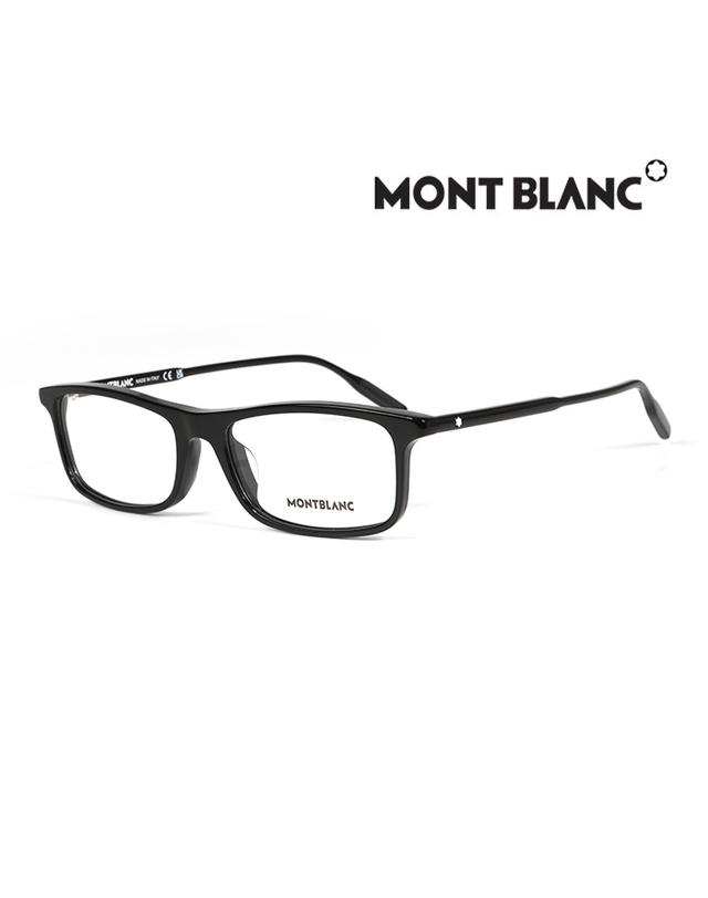몽블랑 (최초가 300,000원) 몽블랑 안경테 MB0086OA 001 스퀘어 아세테이트 남자 여자 안경 착용컷