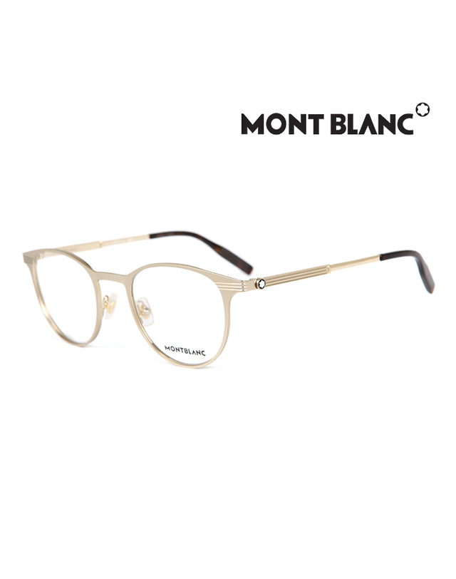 몽블랑 (최초가 475,000원) 몽블랑 안경테 MB0095O 002 라운드 메탈 남자 여자 안경 착용컷