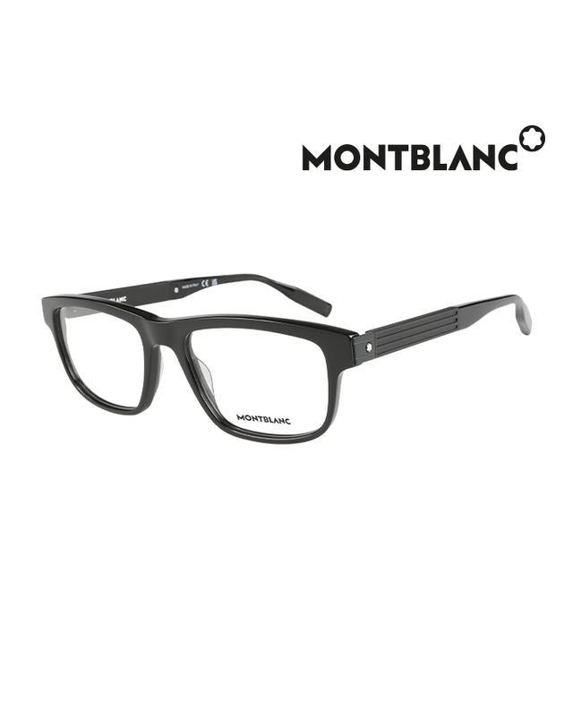몽블랑 (최초가 450,000원) 몽블랑 안경테 MB0165O 001 스퀘어 아세테이트 남자 여자 안경 착용컷