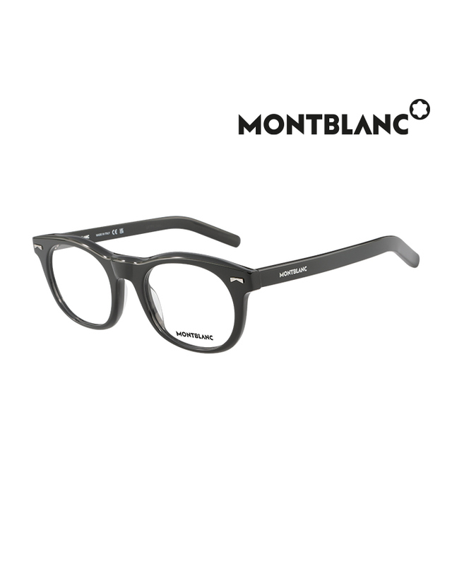 몽블랑 (최초가 370,000원) 몽블랑 안경테 MB0229O 001 라운드 아세테이트 남자 여자 안경 착용컷