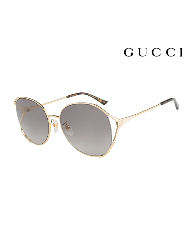 구찌 (최초가 635,000원) 구찌 선글라스 GG0650SK 002 라운드 메탈 여자 착용컷