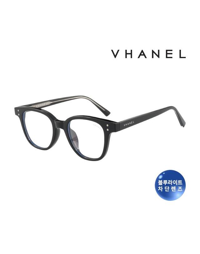 바넬 (최초가 168,000원)(공식) 바넬 패션 뿔테 안경 블루라이트차단 VN8000CO 블랙 카키 피치 투명 착용컷