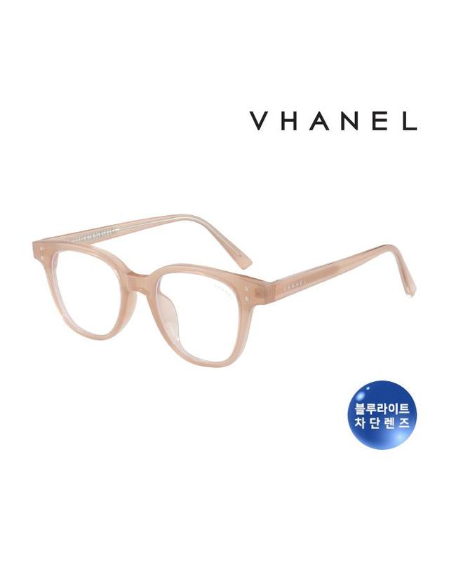 바넬 (최초가 168,000원)(공식) 바넬 패션 뿔테 안경 블루라이트차단 VN8000CO 블랙 카키 피치 투명 착용컷