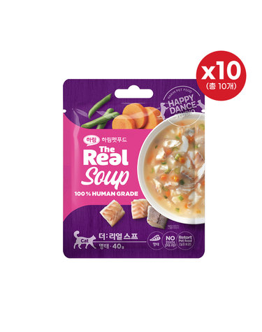 [하림펫푸드] 더리얼 캣 스프 명태 40g x10개