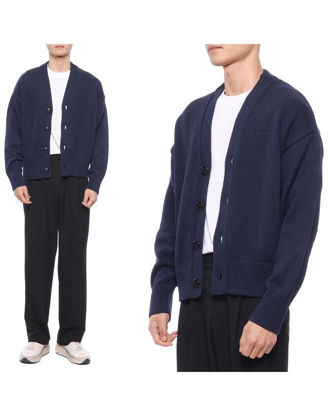 아미 남성 하트 로고 가디건 (UKC008 016 496 M 23S) 착용컷
