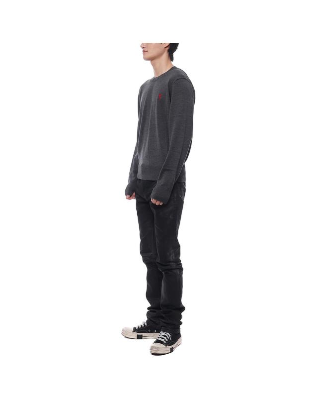 아미 24SS 남성 하트 로고 울 니트 (HKS111 KN0025 055 M 24S) 착용컷