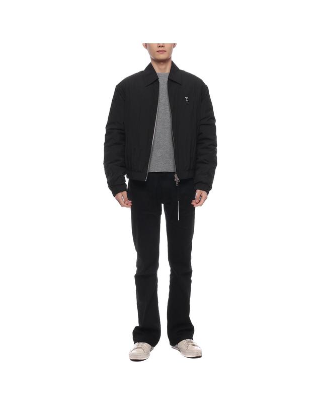 아미 24FW 남성 하트 로고 집업 재킷 (HJK034 PA0009 001 M 24F) 착용컷