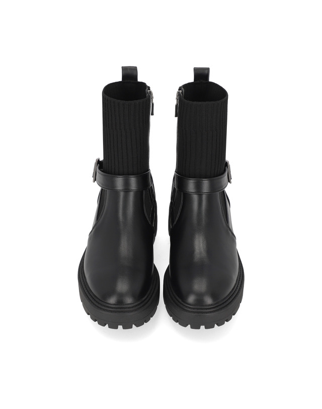 엘칸토 엘칸토 마쯔 여성 니트소재 앵클 부츠 5cm LCWA41M24V 착용컷