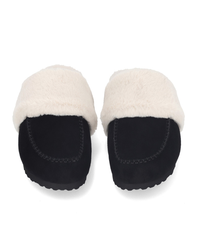 엘칸토 엘칸토 인텐스 여성 스웨이드 퍼 뮬 슬리퍼 2cm LCWC70I339 착용컷