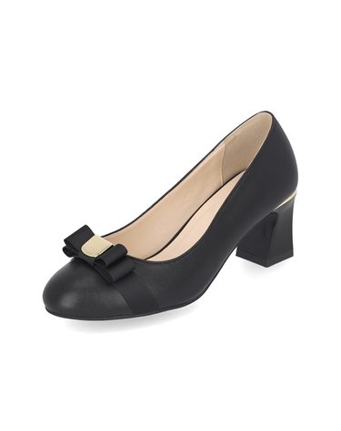 엘칸토 인텐스 여성 소가죽 리본 미들힐 펌프스 6cm LCWD01I413