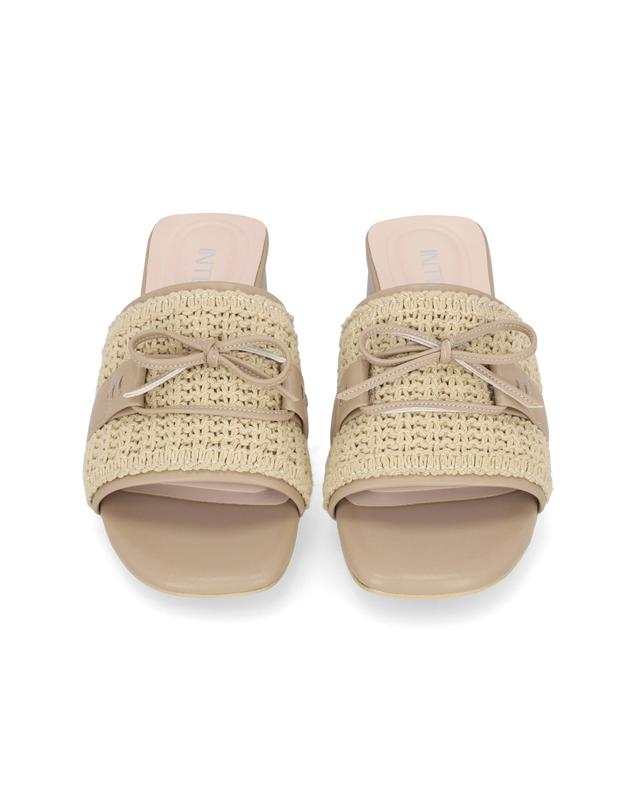 엘칸토 엘칸토 인텐스 여성 니트 메쉬 뮬 4cm LCWW07I326 착용컷