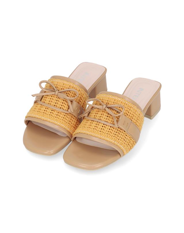 엘칸토 엘칸토 인텐스 여성 니트 메쉬 뮬 4cm LCWW07I326 착용컷